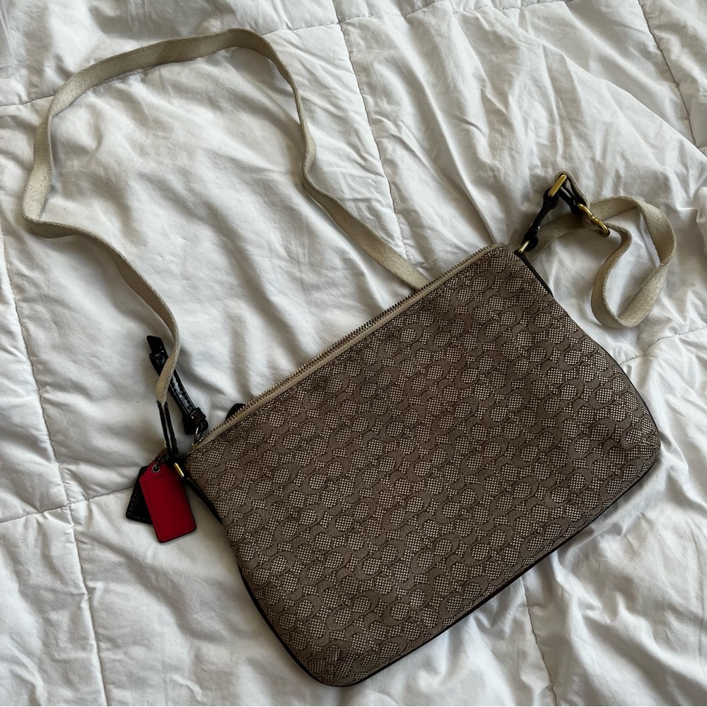 VINTAGE COACH FLAT ZIPPER CROSSBODY BAG - Picture 2 of 9